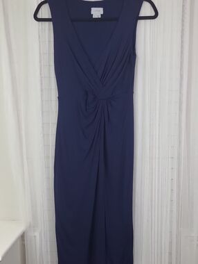 JIGSAW Navy Twist-Front Dress. Size XS